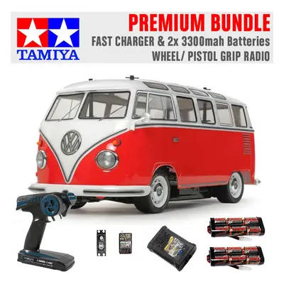 TAMIYA RC Volkswagon Type Combi (M-06) 1:10 Premium Wheel Radio Bundle