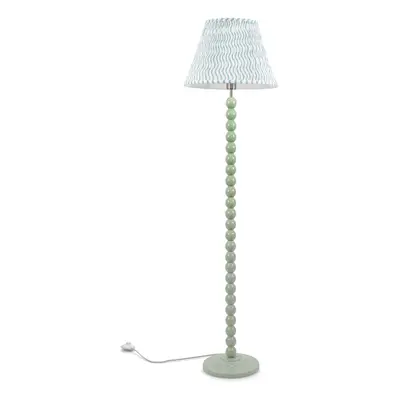 ValueLights Bobbins Sage Green and Green Pleated Shade Floor Lamp