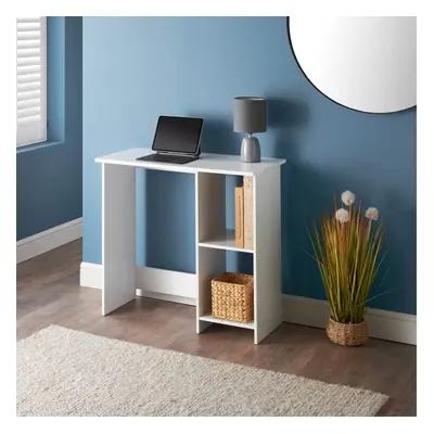 Lokken Compact Desk undershelf which provides added storage.