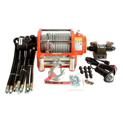 15,000lb Hydraulic Winch. 25m x 12mm Steel Rope. 12V System.