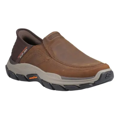 (7 UK, Dark Brown) Skechers Mens Respected Elgin Leather Shoes