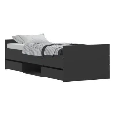 (black, x cm) vidaXL Bed Frame with Headboard and Footboard Mattress Foundation Concrete