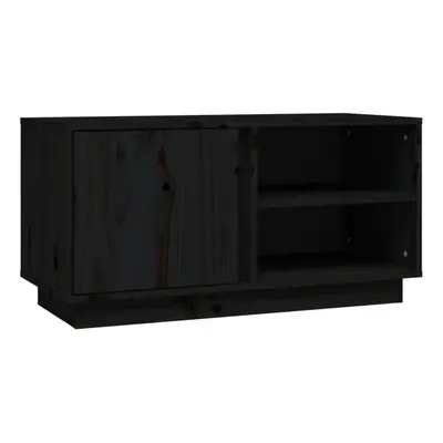 (black) vidaXL Solid Wood Pine TV Cabinet Indoor TV Console Media Unit Multi Colours