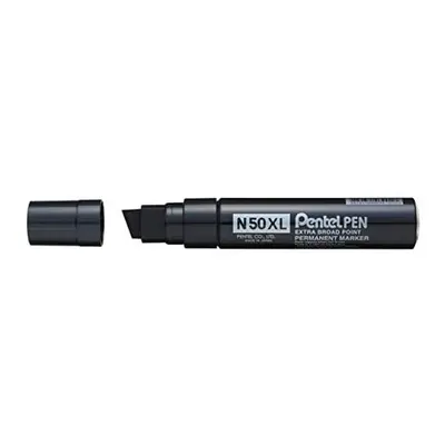 Pentel N50XL-A Chisel Tip Permanent Marker - Black (Pack of 6)