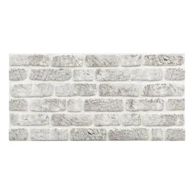 vidaXL 10x 3D Wall Panels with Light Grey Brick Design EPS Cladding Tile Decor