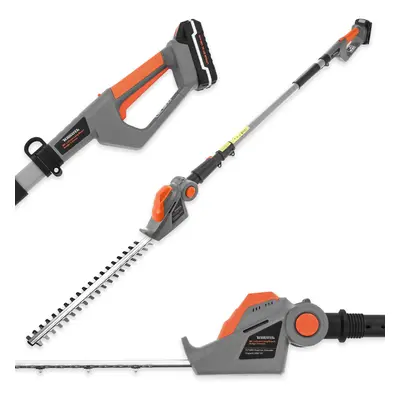 Terratek 20V Long Reach Cordless Electric Hedge Trimmer 2.4m Telescopic