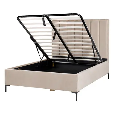 Ottoman Bed SEZANNE x cm (EU Double) Velvet Taupe