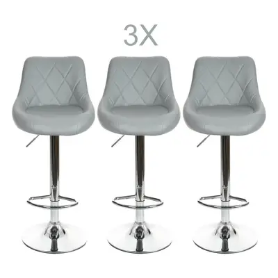 3pcs Bar Stools Leather Swivel Lift Chair Breakfast Pub