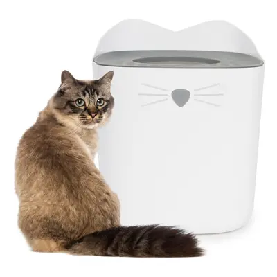 Catit Pixi Litter Box Grey Top Entry Cat Toilet Easy Clean Hygienic Less Mess