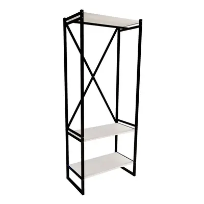 (White) Tier Wooden Coat Rack and Shoe Storage Stand