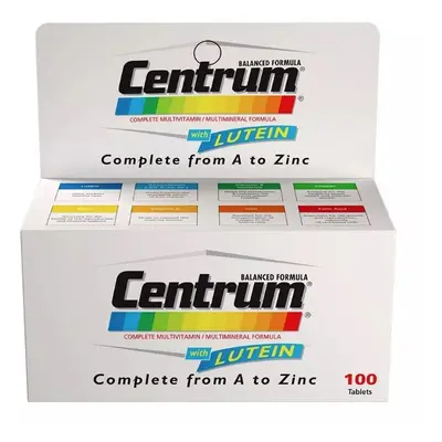 Centrum 100's with Lutein: Complete Multivitamin Dietary Supplement & Mineral Tablets