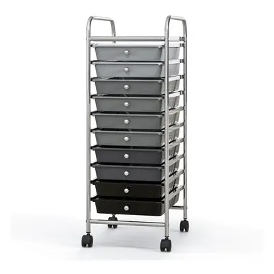 10 Drawers Storage Trolley Mobile Rolling Utility Cart Home Office Organizer