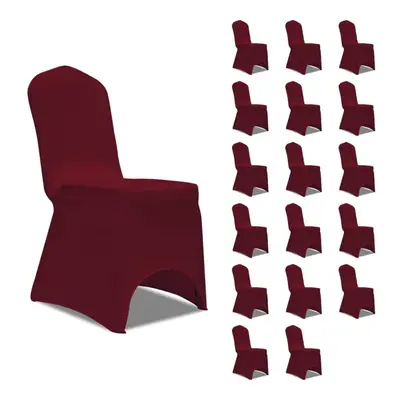 vidaXL 18x Chair Cover Stretch Burgundy Universal Kitchen Dining Slipcover