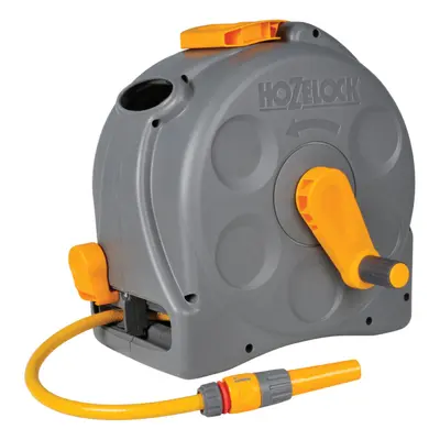 HOZELOCK - 2-in-1 Compact Hose Reel 25m : Portable or Wall-mounted Plastic Reel, Easy Rewind Fun