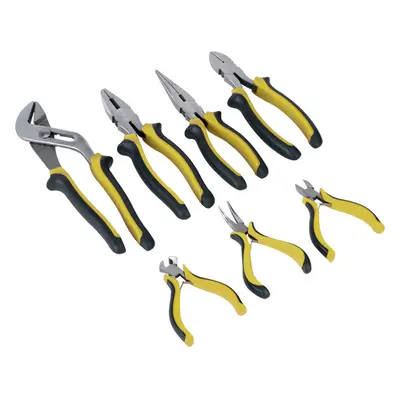 7 Piece Pliers Set - Hardened Steel Components - Oversized Comfort Grip