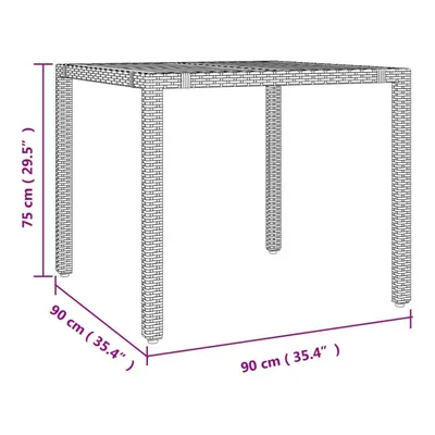 vidaXL Garden Dining Set Piece Grey Poly Rattan and Solid Wood Acacia Chair