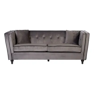 Premier Housewares Ferris Grey Velvet Seat Sofa