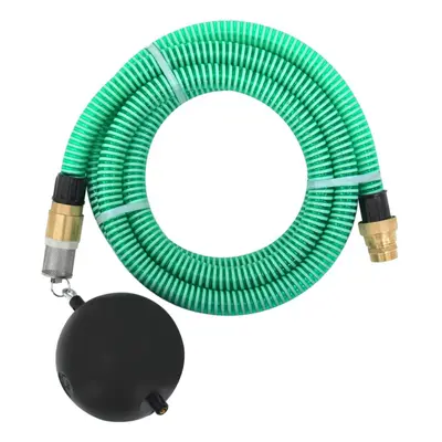 vidaXL Suction Hose Garden Hose Pipe with Brass Connectors Green 1.1" m PVC