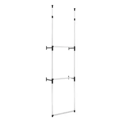 vidaXL Telescopic Wardrobe System with Rods Aluminium Hanging Rail Organiser