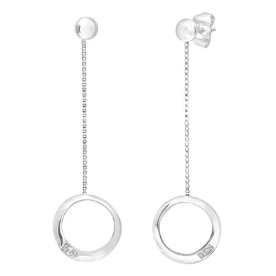 Jewelco London 9ct White Gold Round 3pts Diamond Circle Drop Earrings - PE0AXL3634W