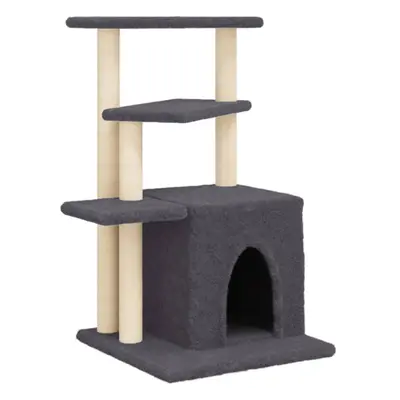 (dark grey) vidaXL Cat Tree with Sisal Scratching Posts Cat Tower Pet Cat Climbing Tree