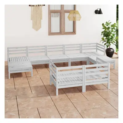 vidaXL Garden Lounge Set Outdoor Lounge Set Piece White Solid Wood Pine