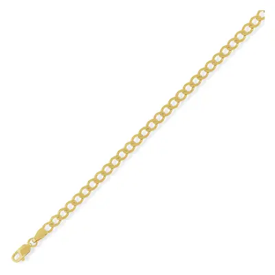 (8.25) Jewelco London 9ct Yellow Gold - High Performance Curb Pendant Chain Necklace - 4.2mm gau