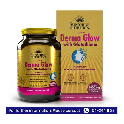 Sunshine Nutrition Derma Glow with Glutathione Advanced Skin Brightening Formula 60's Capsules D