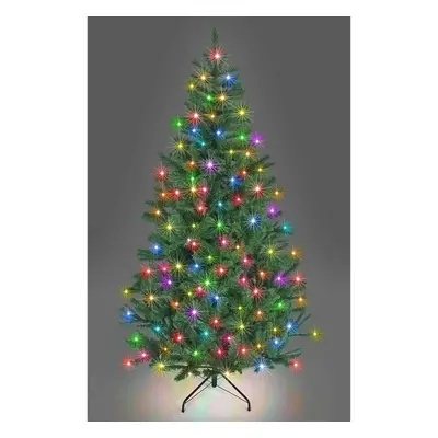 8ft/240cm Pre Lit Artificial Christmas Tree Alaskan Pine Green Tips, Multicolour LEDs