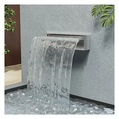 (400mm/60mm) 200-600mm Stainless Steel Waterfall WATER BLADE Cascade Koi Fish Pond BACK INLET