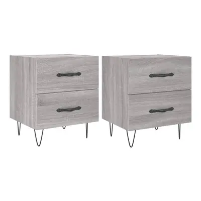 (grey sonoma, pcs) vidaXL Bedside Cabinets Bed Table End Table pcs Concrete Grey Engineered Wood