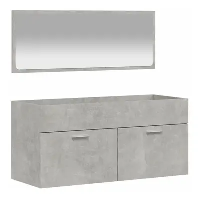 (concrete grey) vidaXL Bathroom Cabinet Vanity Unit Cupboard with Mirror White Engineered Wood