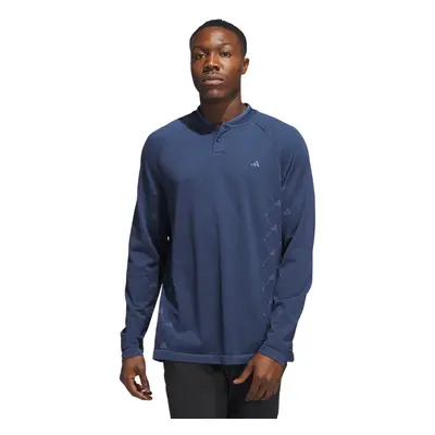 (M, Collegeate Navy) adidas Golf Ultimate365 Tour PRIMEKNIT Long Sleeve Polo Shirt