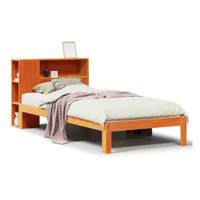 vidaXL Bookcase Bed without Mattress Bed Wax Brown Single Solid Wood Pine