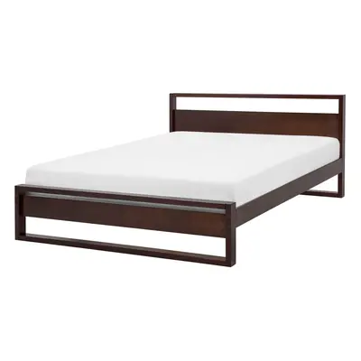 Bed Wood GIULIA x cm (EU King Size) Dark Brown