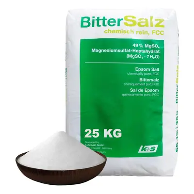 Epsom Salts Pure Organic Bath Salts | BP / FCC Food Grade Magnesium Sulphate 25kg Bag