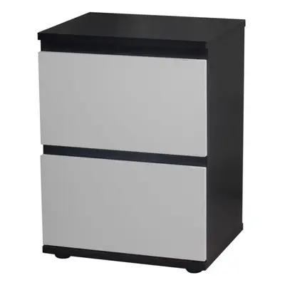 (Black Carcass and White Drawers) Drawer Wooden Bedside Cabinet Side Table