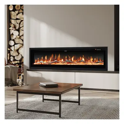 (80 Inch) Electric Fireplace with Remote Flame Colors