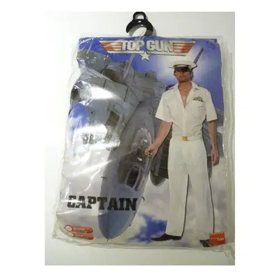 Top Gun Captain Costume, White, With Shirt, Trousers & Hat - top gun costume fancy dress captain