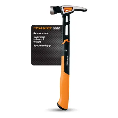 Fiskars IsoCore oz General Use Hammer, Carpenter Tools, Softgrip, Magnetic Nail Starter Groove, 