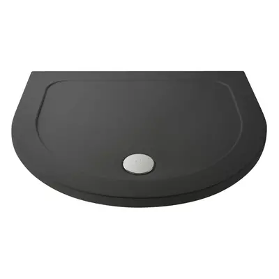 1050mm Premium D Shape Shower Tray - Slate Grey