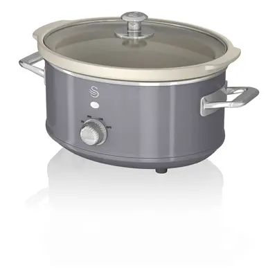 Swan SF17021GRN Retro Slow Cooker with Temperature Settings, Keep Warm Function, 3.5L, 200W, Ret