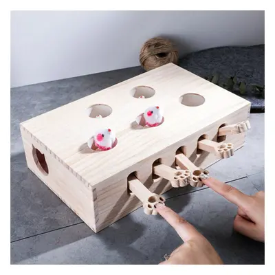 Cat Toys Hamster Machine Funny Cat Toy Solid Wood Pet Supplies Whac-A-Mole Mouse