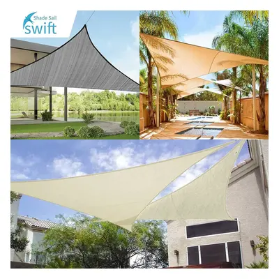 (swift Waterproof Sun Shade Sail 4x4x4m for Garden Outdoor, Cream) Triangle