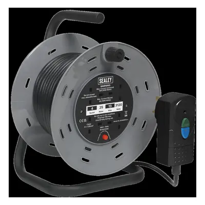 Cable Reel 25m x 230V 1.25mm² Thermal Trip with RCD Plug