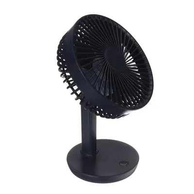 (Black) Adjustable Angle Desk Fan DC5V 3-Gear USB Charging Mini Fan Black/White For Outdoor Trav