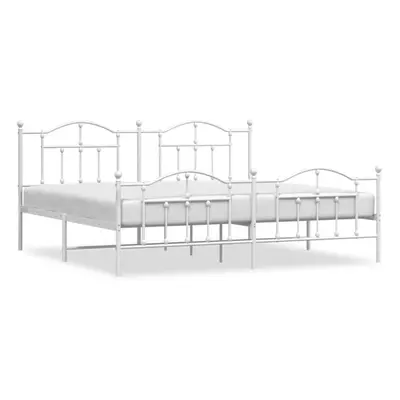 (white, x 200/with headboard & footboard) vidaXL Metal Bed Frame Bedroom Platform Bed Base Bedst