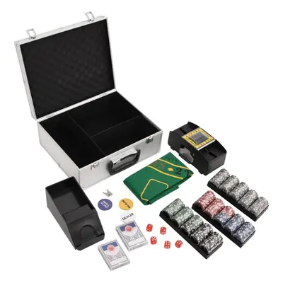 (laser chip (11.5 g), piece) vidaXL Poker Chip Set Poker Set Decks Card Shoe Card Shuffler Black