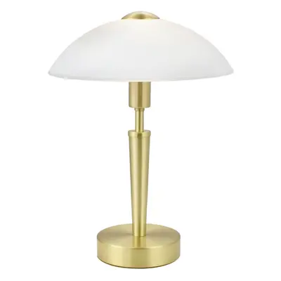 Table Lamp Brass Matt Touch on & off Shade White Satinized Glass Bulb E14 1x60W