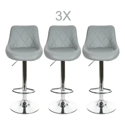 PACK OF GREY MADRID GAS LIFT BAR STOOLS BREAKFAST KITCHEN BAR ETC